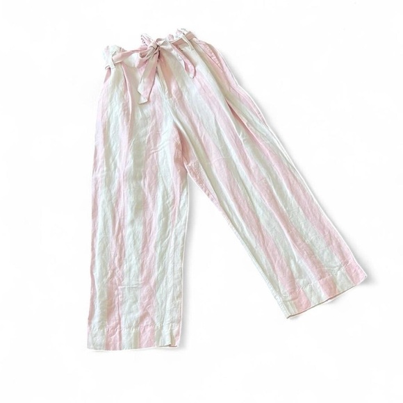 Madewell Pink Stripe Paper Bag Pants